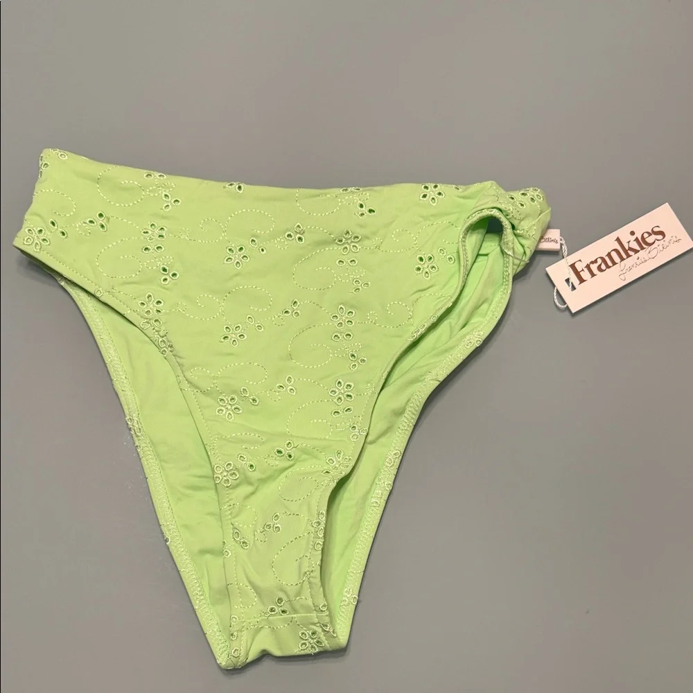 NWT Frankies Bikinis Jasper Eyelet High-Cut Bikini Bottom